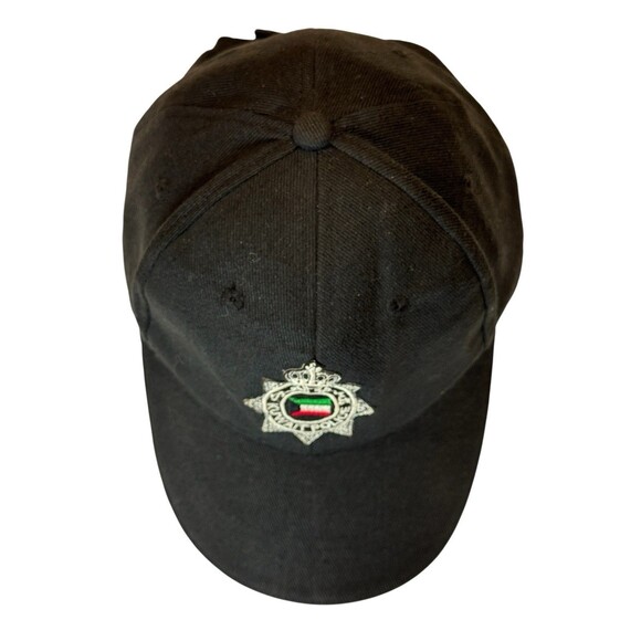 Kuwait Police Hat Black Adjustable Embroidered Crest Preowned Cotton Cap Unusual - Picture 2 of 12